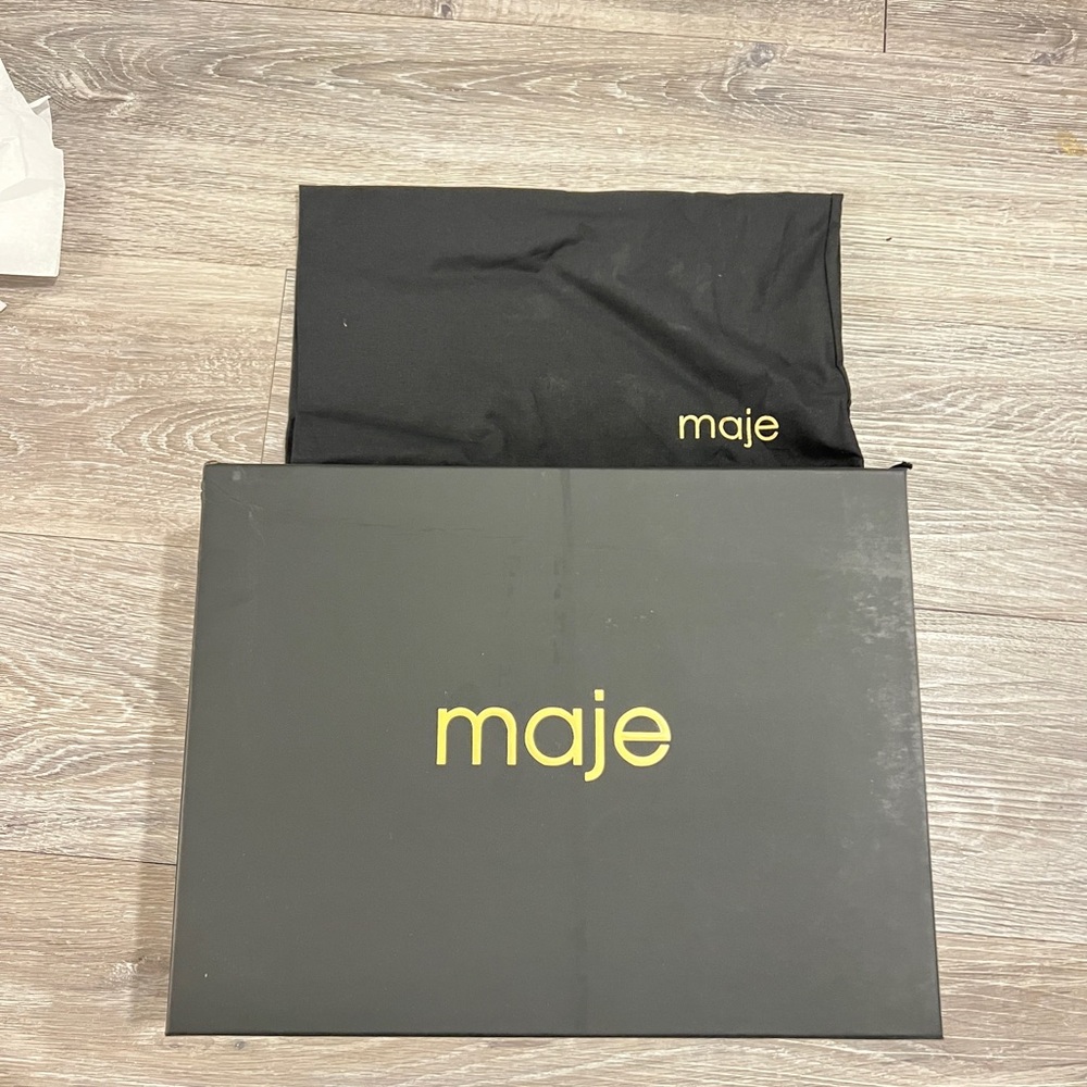 Maje Black and Gold Logo Set Box and dust bag